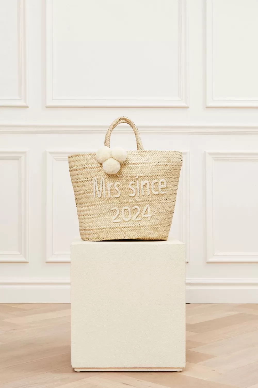 Malina Bridal raffia tote Cream2024 Cheap