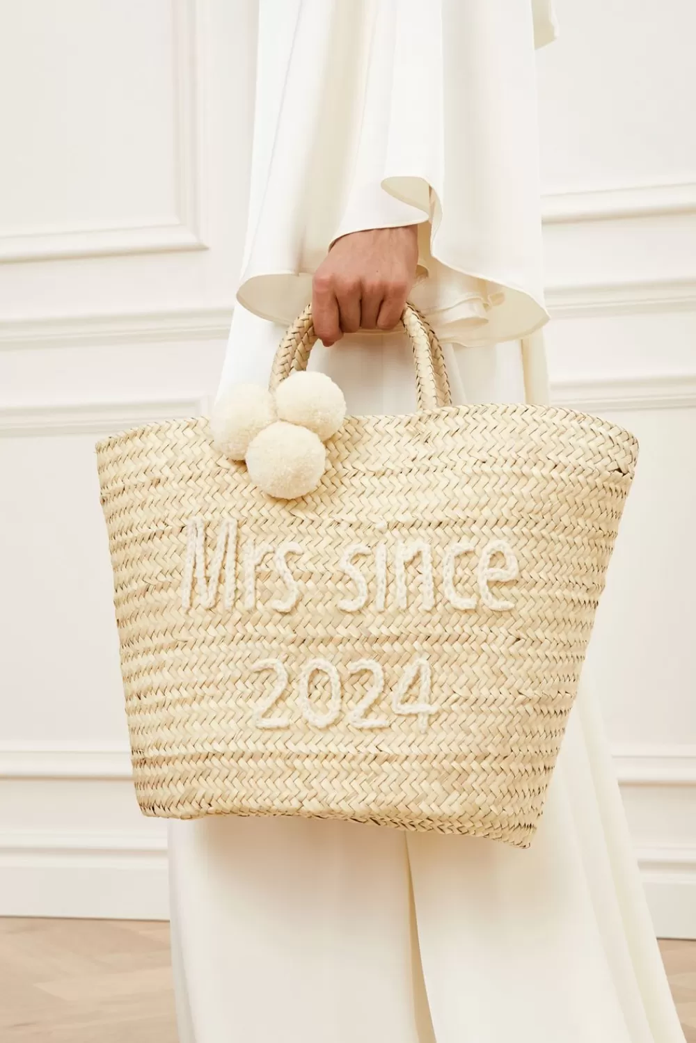 Malina Bridal raffia tote Cream2024 Cheap