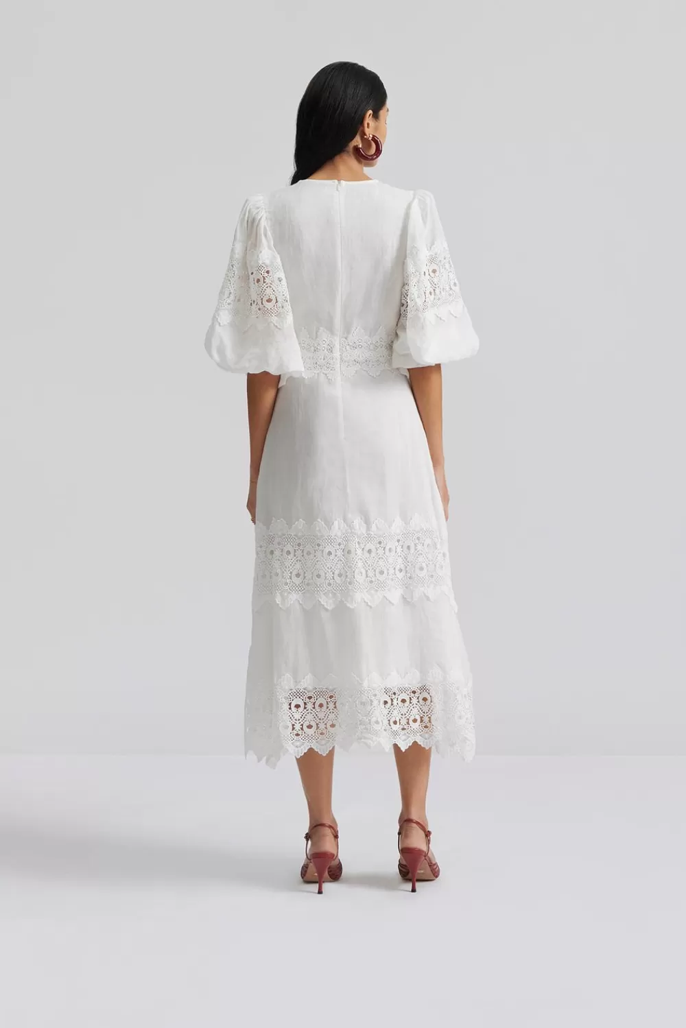 Malina Clarissa midiklänning White Cheap
