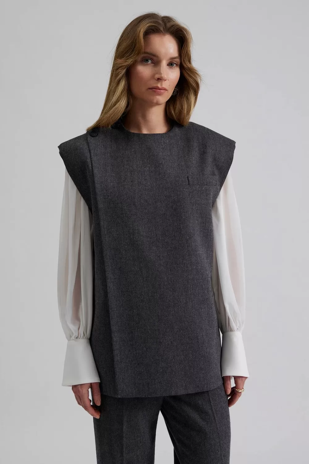 Malina Mary väst GreyFishbone Fashion