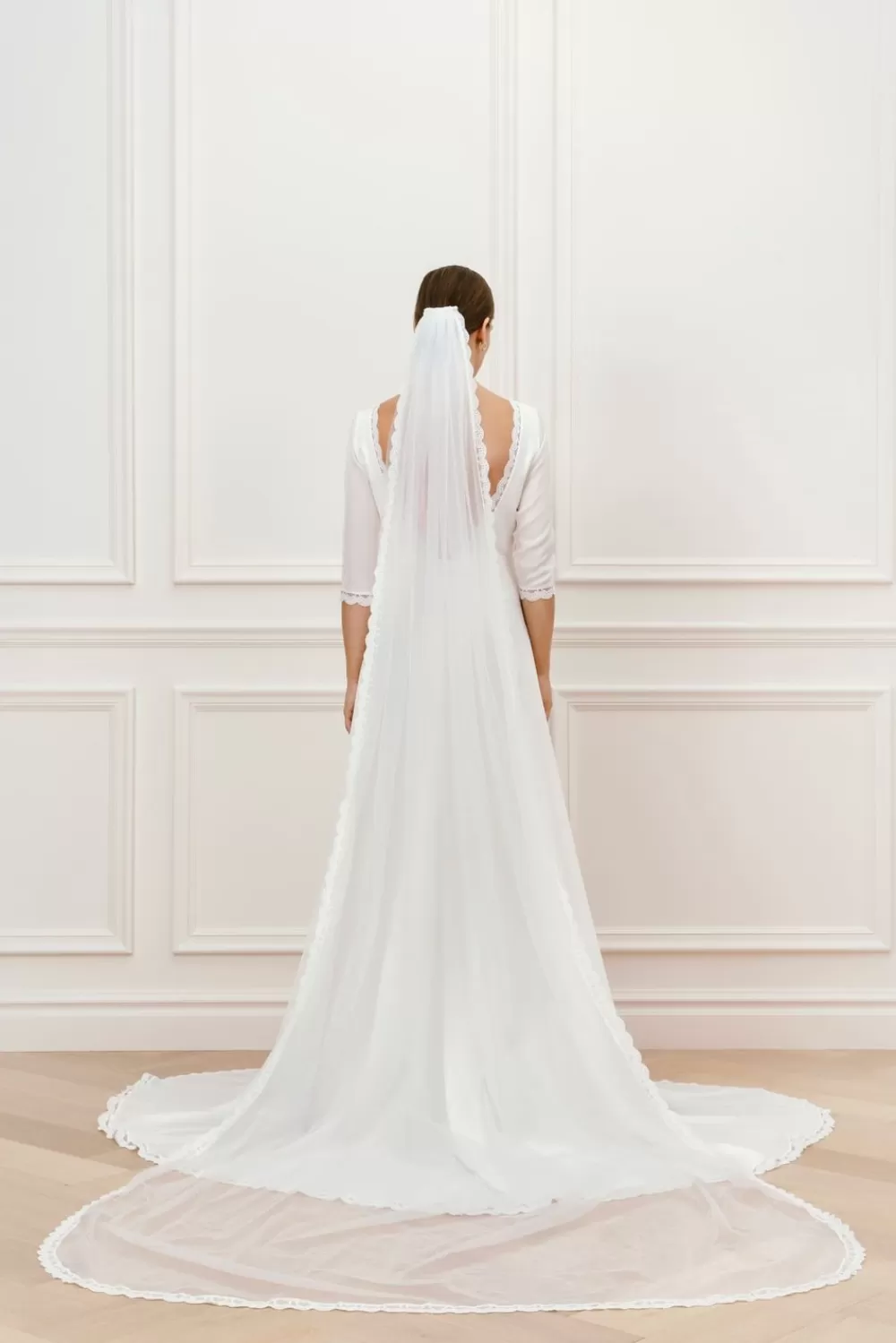 Malina Meghan spetsslöja White Best Sale