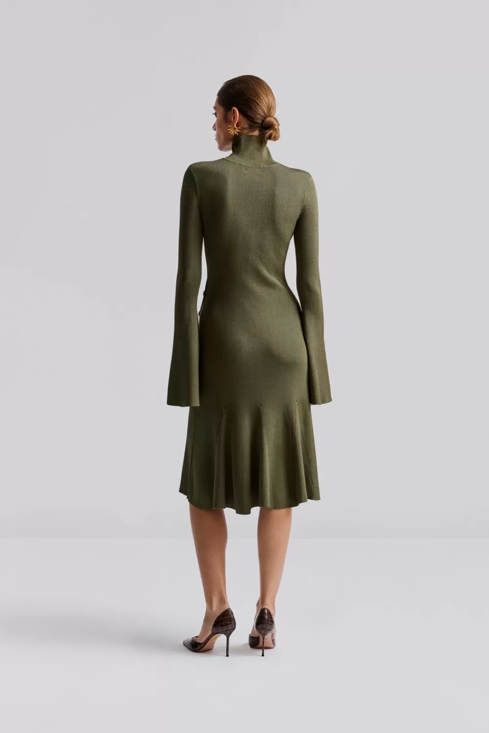 Malina Polly midiklänning Olive Best Sale