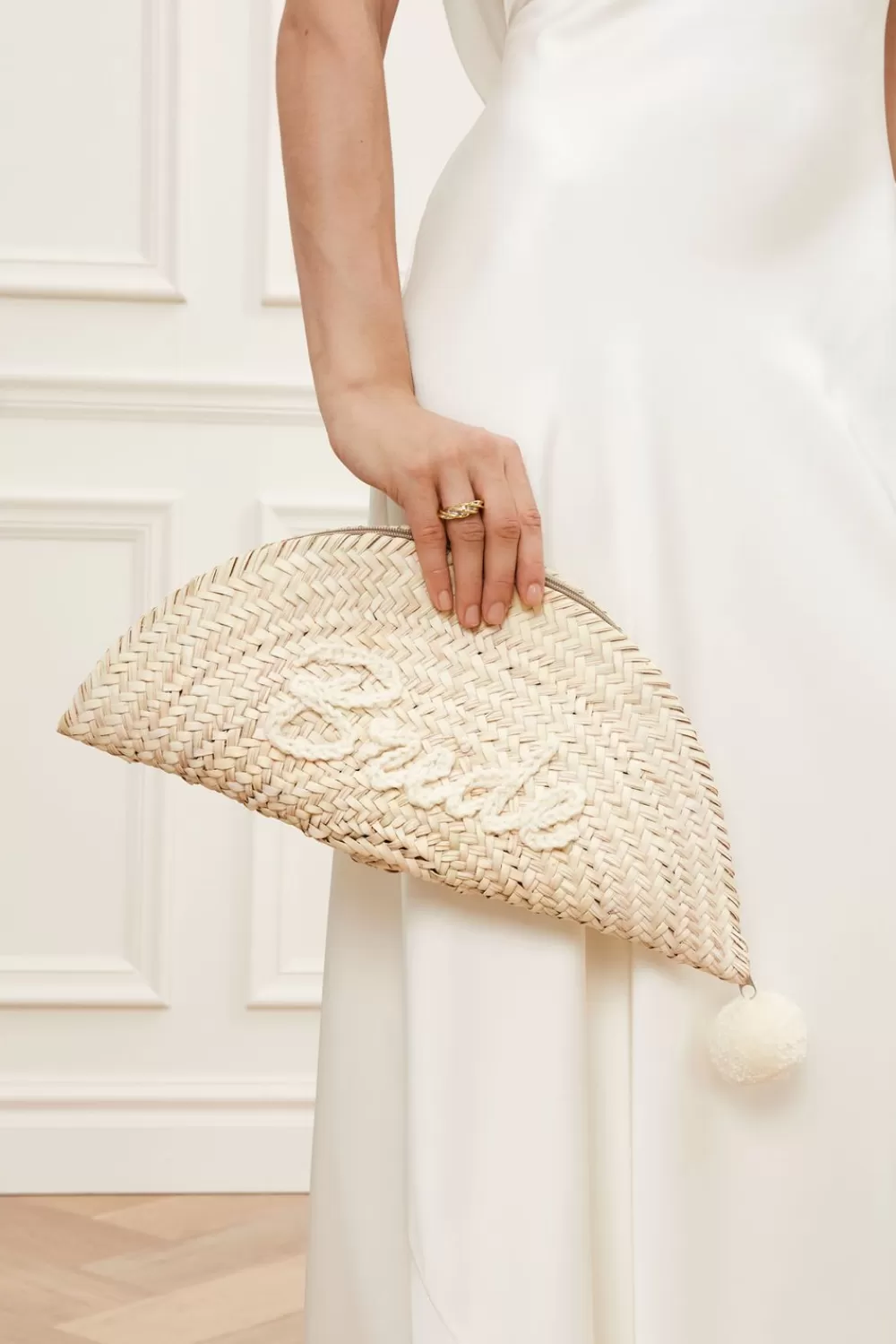 Malina Raffia kuvertväska Cream Best
