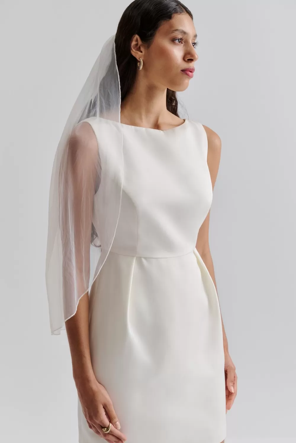 Malina Sky mist kort slöja Ivory Fashion